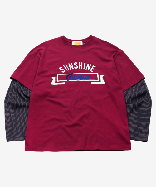 Layered stripe long sleeve_Orchid purple