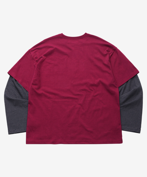 Layered stripe long sleeve_Orchid purple