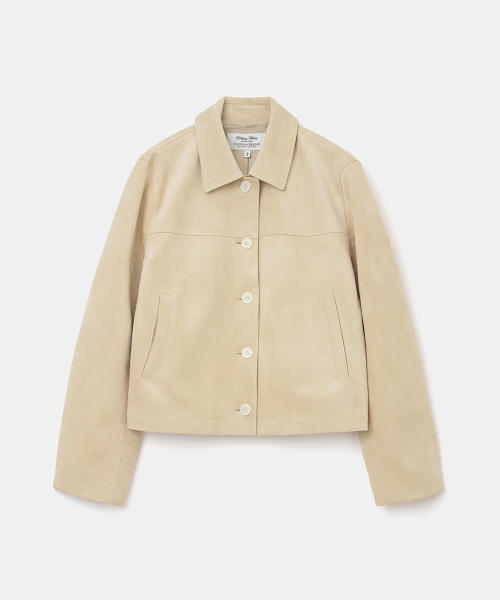faux suede jacket(womens) beige