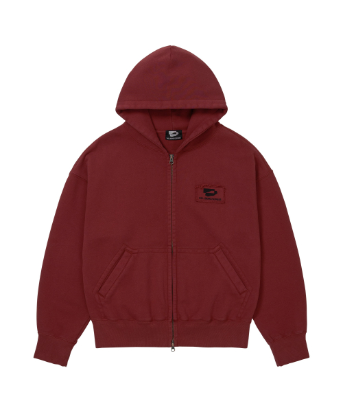 Logo Patch Zip Up Burgundy