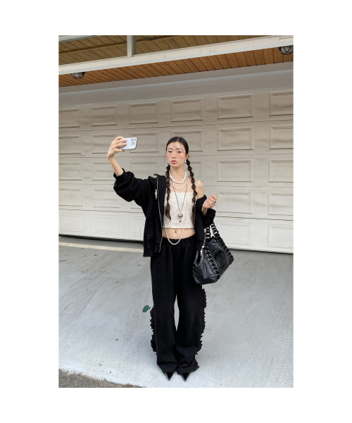Frill Colored Jersey Jumper (black)_LAUAX25110BKX