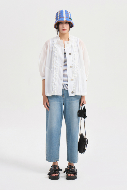 Button Up Frill Jumper (white) LFUAM25610WHX