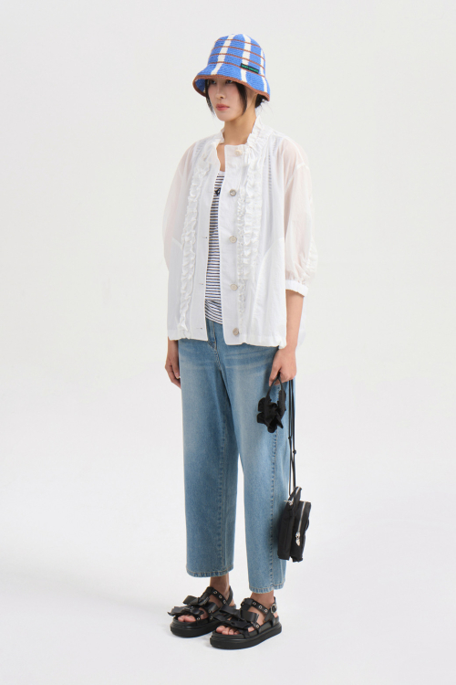 Button Up Frill Jumper (white) LFUAM25610WHX