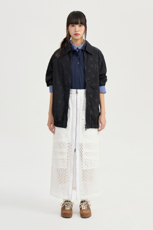 Dot Print Collar Jumper (black) LFUAM25420BKX
