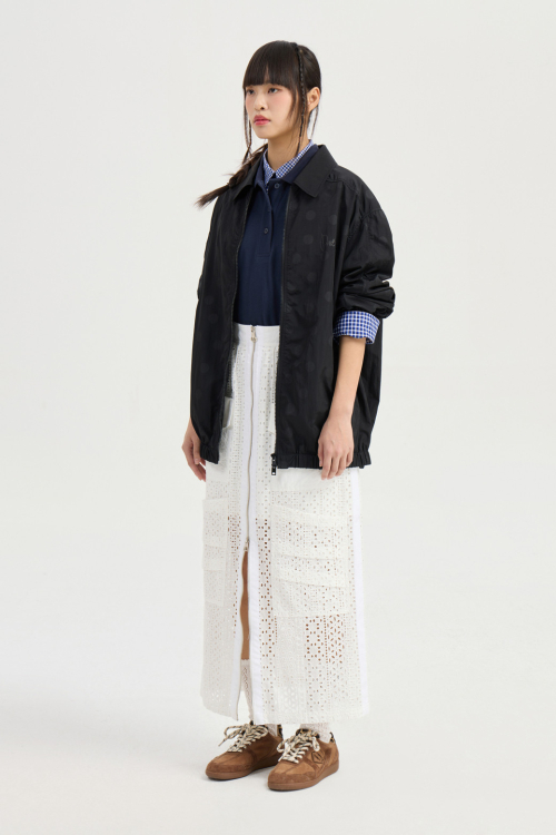 Dot Print Collar Jumper (black) LFUAM25420BKX