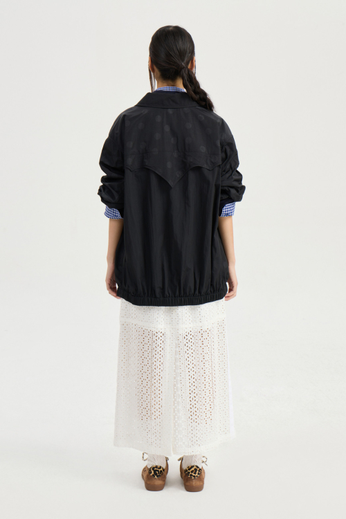 Dot Print Collar Jumper (black) LFUAM25420BKX