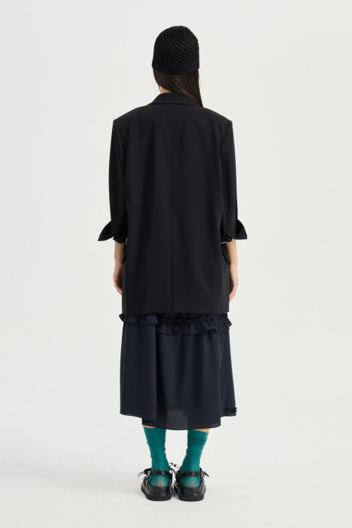 Poly Single Three-Quarter Sleeved Jacket (black) LFJAM25425BKX