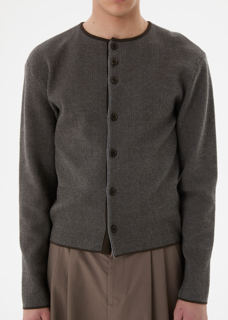 メンズ し*ぴ様 AMOMENTO Stripe Button Up Cardigan