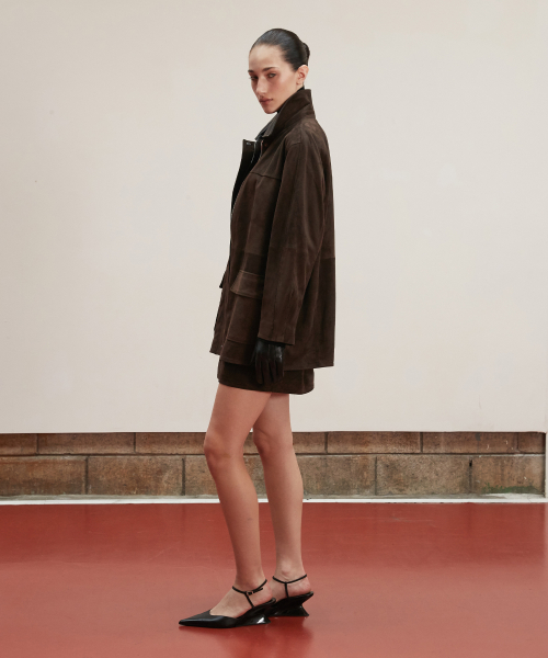Suede Safari Jacket_Deep Brown