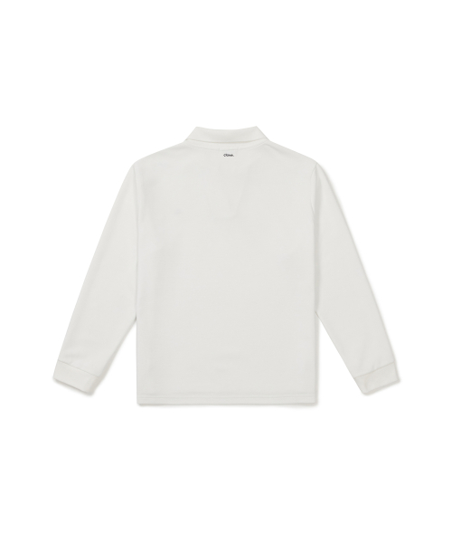 [25FW clove] Stretch Open-Collar T-Shirt (White)
