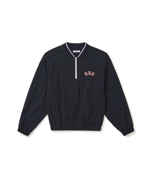 [25FW clove] Half-Zip Woven Pullover (Navy)