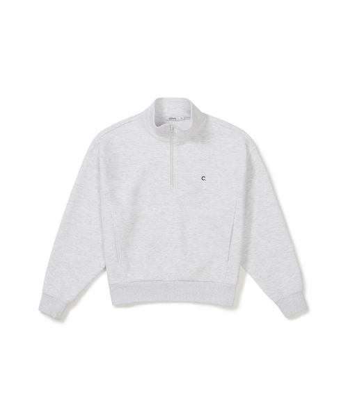 [25FW clove] Soft Half-Zip Sweatshirt (Light Grey)