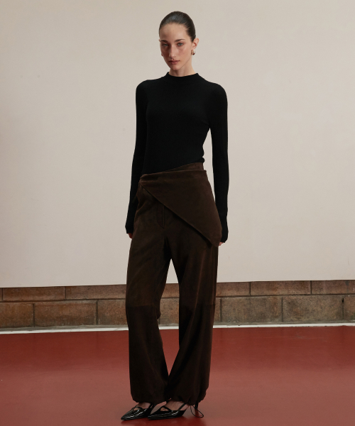 Suede Parachute Pants_Deep Brown