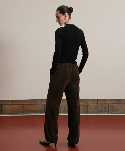 Suede Parachute Pants_Deep Brown