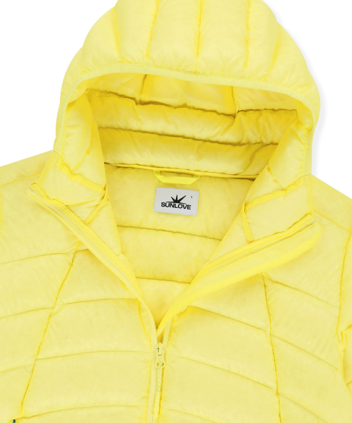 Hooded Fly Light Down Jacket Yellow