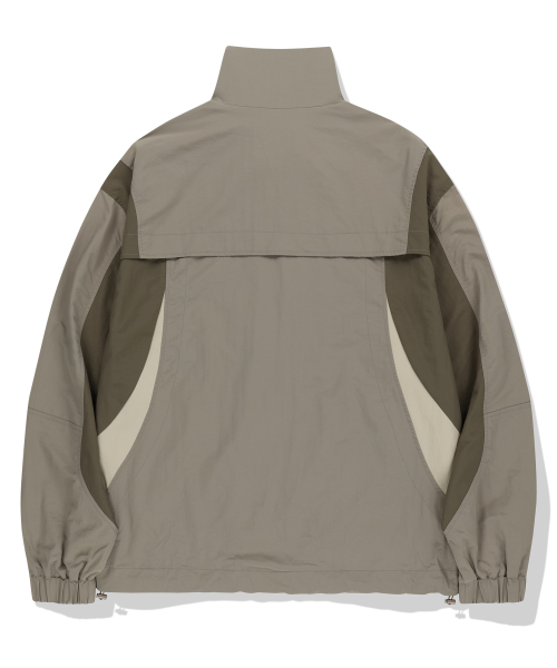 444 Logo Color Block Nylon Windbreaker Jacket - Beige