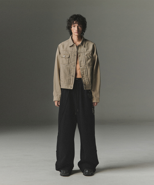 Abyss Horizon Denim Trucker Jacket - Beige