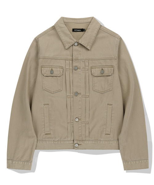 Abyss Horizon Denim Trucker Jacket - Beige