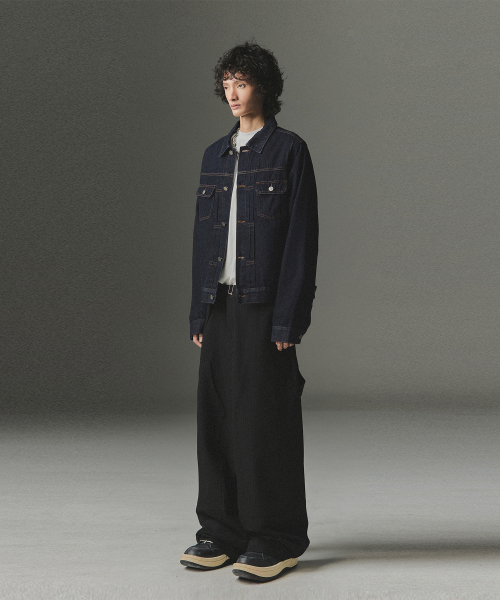 Abyss Horizon Denim Trucker Jacket - Deep Indigo