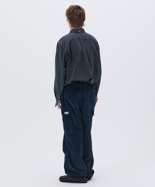 CORDUROY UTILITY CARGO PANTS NAVY