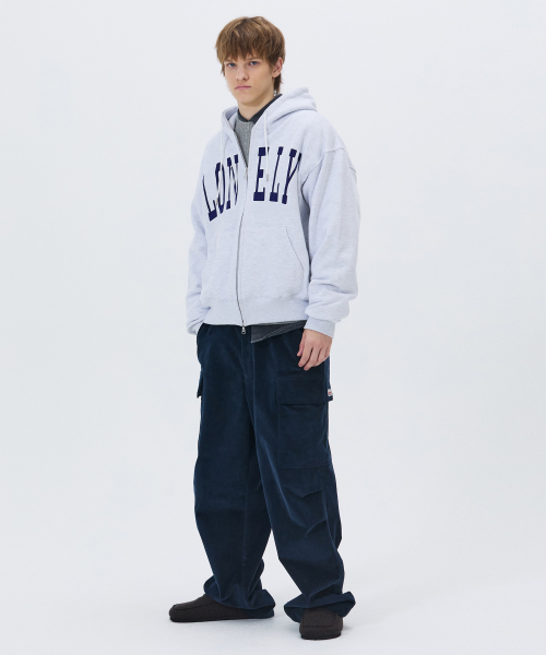 CORDUROY UTILITY CARGO PANTS NAVY