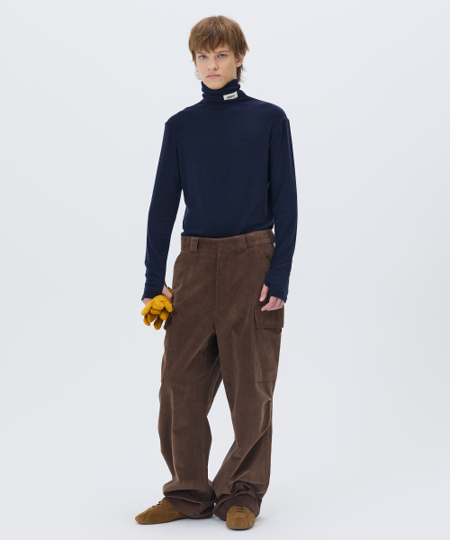 CORDUROY UTILITY CARGO PANTS BROWN