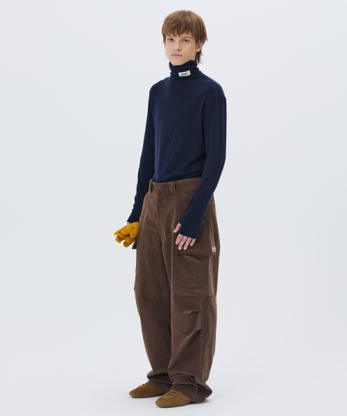 CORDUROY UTILITY CARGO PANTS BROWN