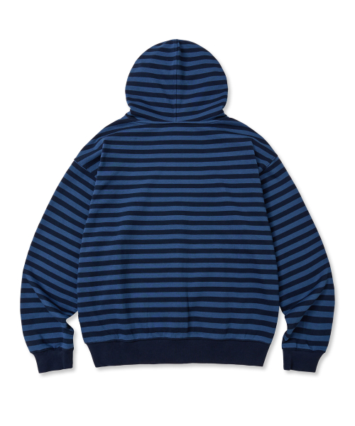 TAG STRIPE HOOD ZIP UP - BLUE