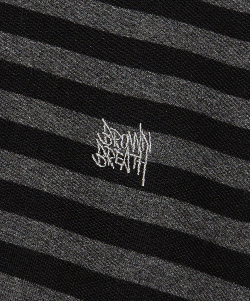 TAG STRIPE HOOD ZIP UP - CHARCOAL