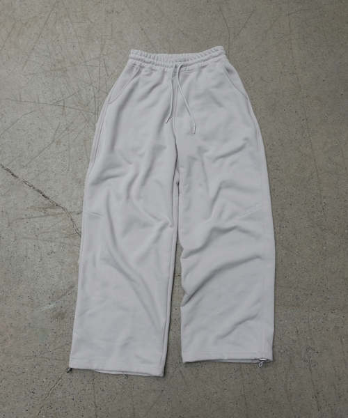 LOGO WIDE SWEAT PANTS (BEIGE GRAY)