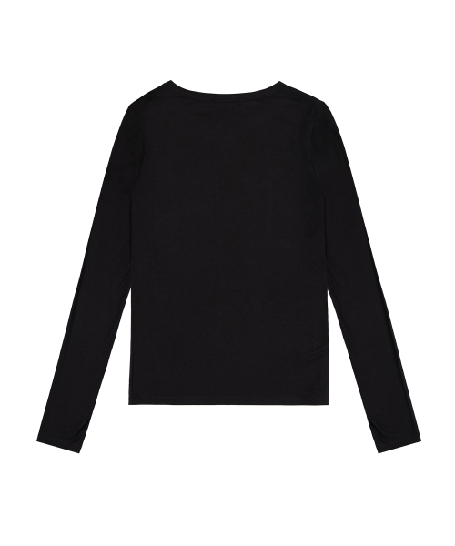 Classic Henly Neck Top - Black
