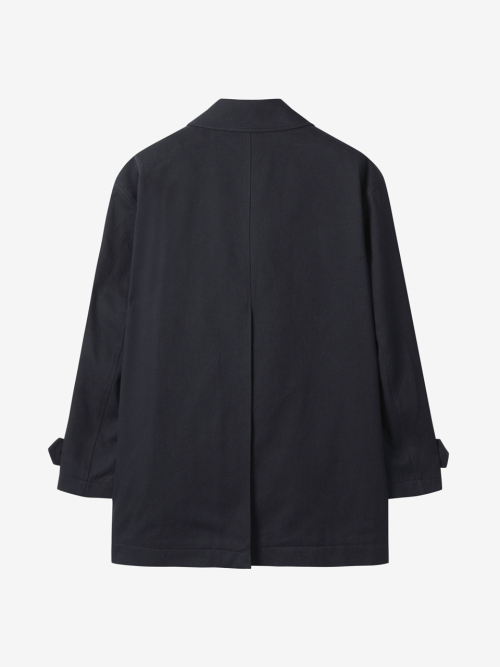 COTTON MIDI COAT_NAVY