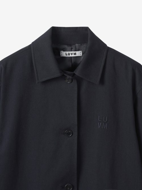 COTTON MIDI COAT_NAVY