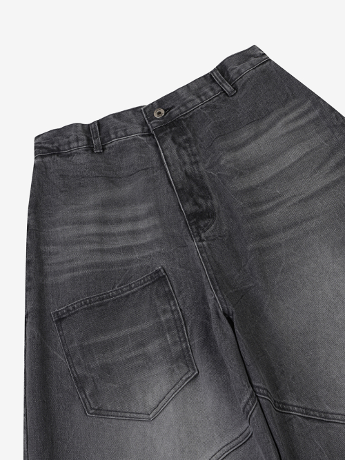 WIDE VOLUME COTTON PANTS FOR MEN_DARK GRAY
