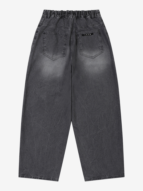 WIDE VOLUME COTTON PANTS FOR MEN_DARK GRAY