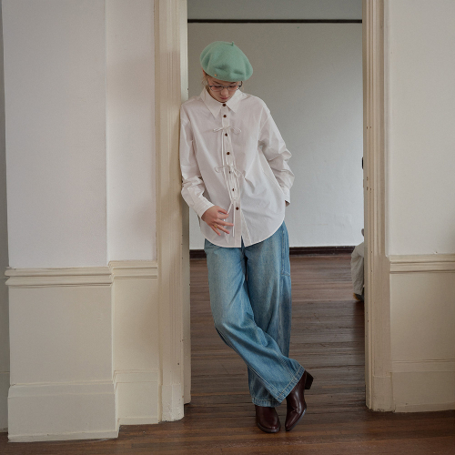 SR_Washed casual crisp pants