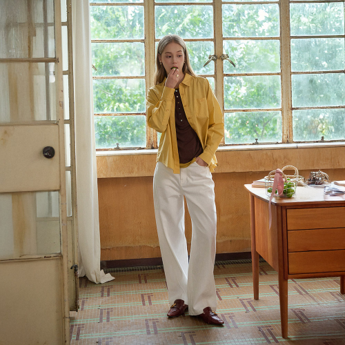 SR_Cotton twill white pants