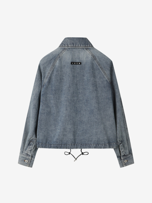 COTTON DENIM ZIP-UP_BLUE