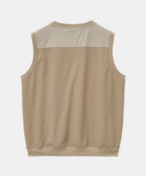 MESH MIX NYLON VEST BEIGE