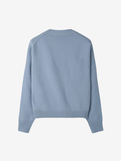 V-NECK WOOL CARDIGAN_SKY BLUE