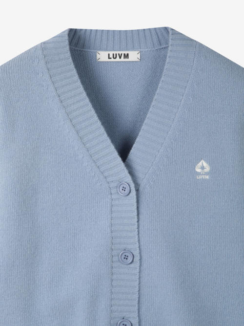 V-NECK WOOL CARDIGAN_SKY BLUE