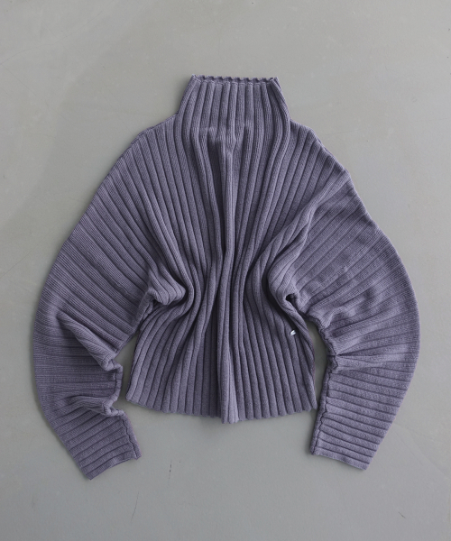 RIBBED OVERFIT TURTLENECK KNIT (ASH PURPLE)