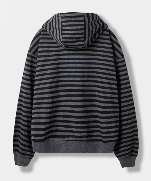 2WAY HOODED ZIP-UP_чёрный&GRAY
