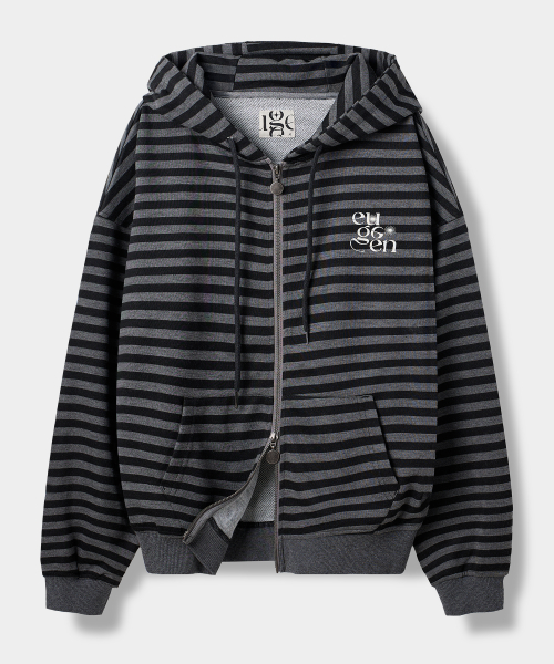 2WAY HOODED ZIP-UP_чёрный&GRAY