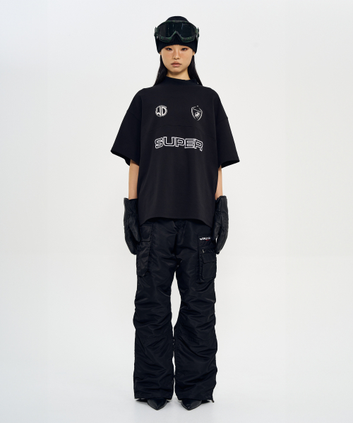 Woven Pocket Cargo Pants (Black)