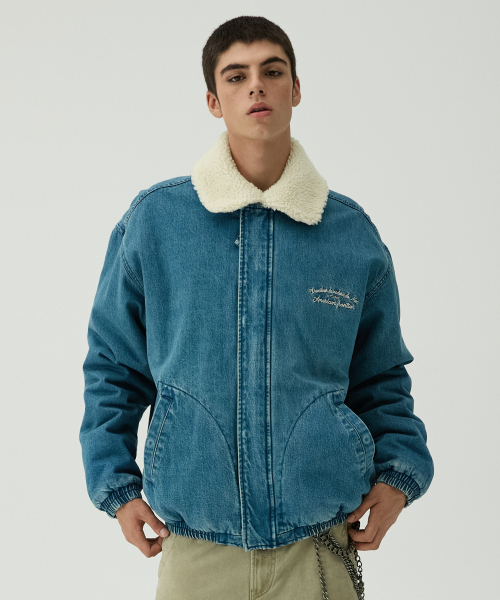 Куртка-блузон Bomber 5604 со съёмным воротником шерпа Indigo Blue