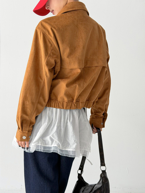 Куртка-блузон из искусственной замши Dark Beige