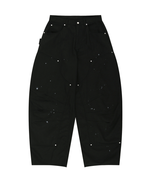 Изогнутые брюки чинос с двойными коленями - Black