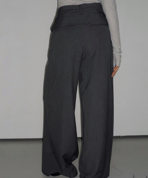 Flap Stripe Slacks - 2colors