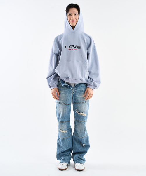 LOVE Printing Hood (фиолетовый&синий)